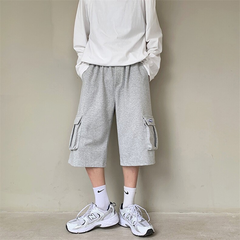 工装百搭休闲ins夏季宽松短裤男短裤男口袋七分裤潮牌K431-P32,男装休闲裤,星座512-2