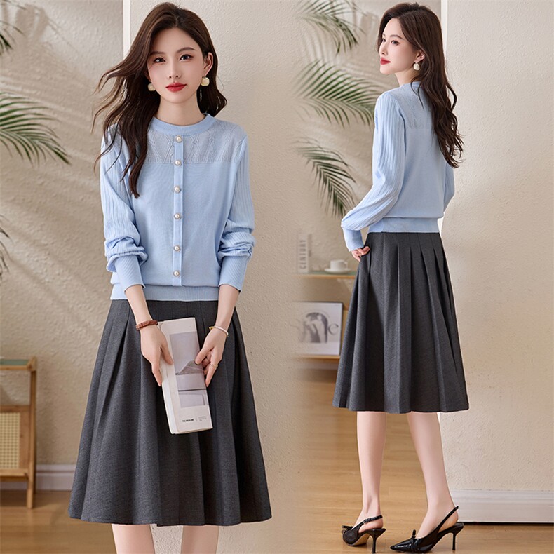 欣贝拉春装新款轻熟风2026年春季女两件套淑女连衣裙【现货】，女装套装/套裙，欣贝拉