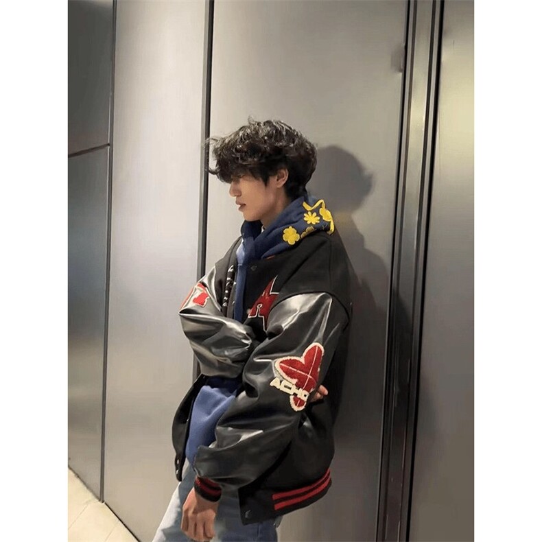 1506/QM4220/P59刺绣棒球服外套秋冬高级感痞帅宽松百搭情侣夹克,男装夹克,星座1506