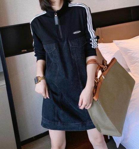 DG825春季韩版新款时尚拼牛仔连衣裙，女装连衣裙，L·H·X