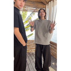 网图有货太空棉空气层拼接短袖t恤男硬挺boxy上衣女A354-P40，男装T恤，星座1505
