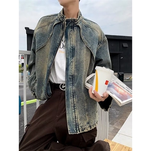 秋款男立领夹克衫宽松渐变色休闲外套JK3506 P85图片