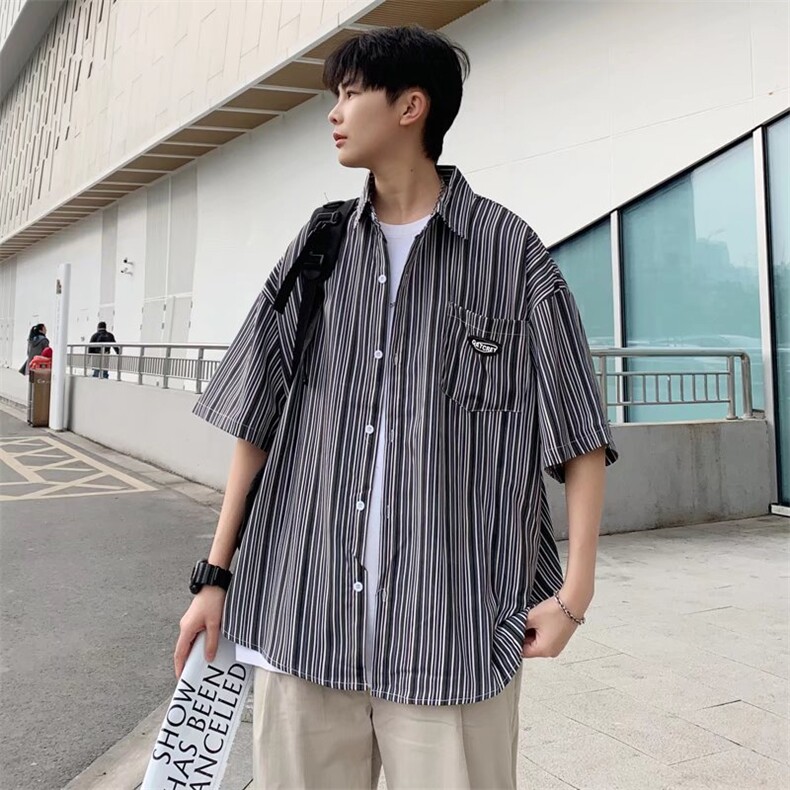 短袖衬衫春款男港风潮流C8802P32,男装衬衫,星座1116-2