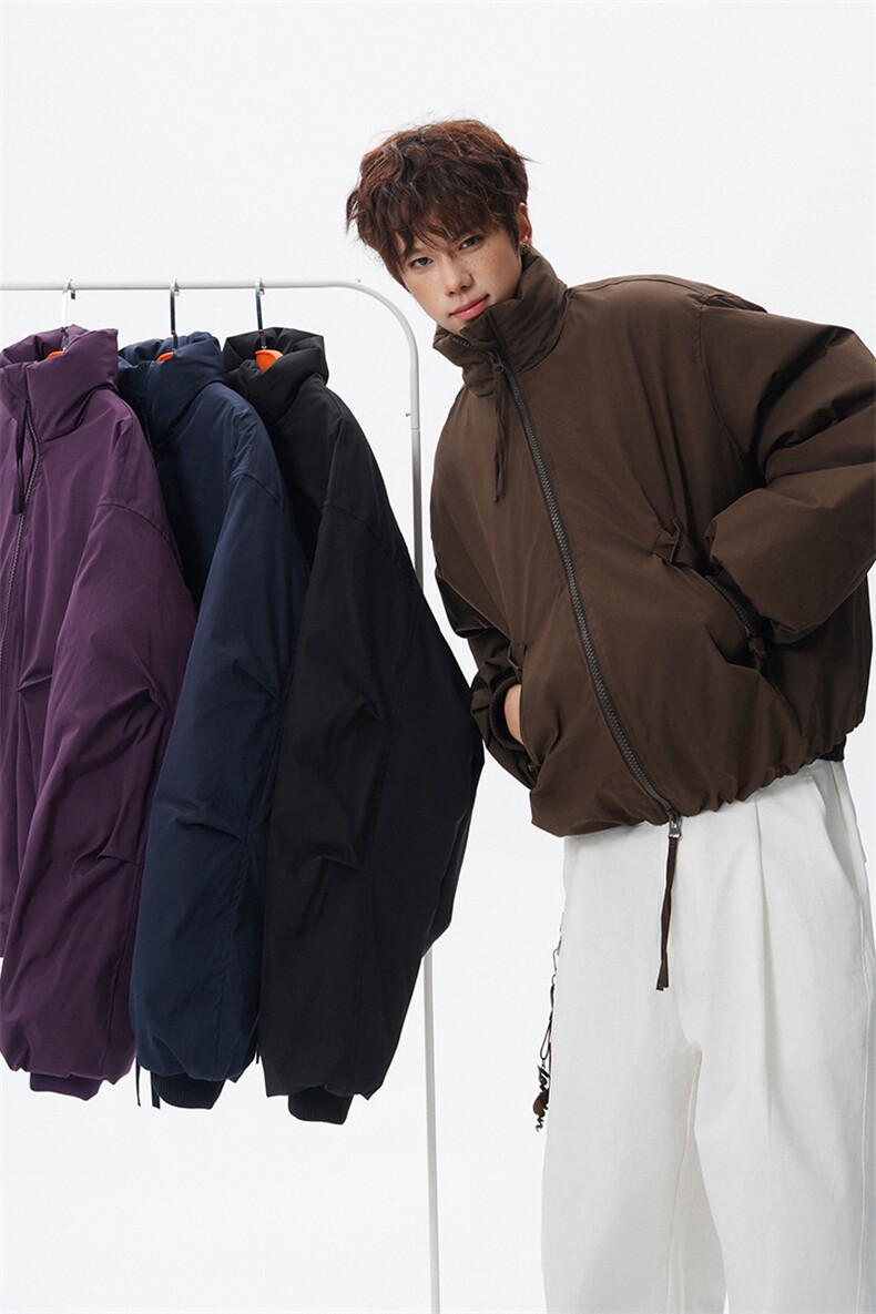 无影墙冬装美式立领面包服短款情侣宽松棉服外套男H1169特P100,男装棉衣,电商A341