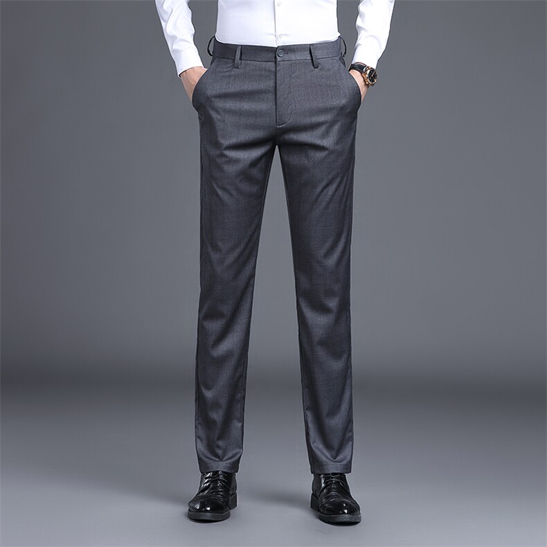D9215春夏新款男士商务休闲弹力纯色休闲裤免烫透气修身长裤P102,男装休闲裤,电商B360