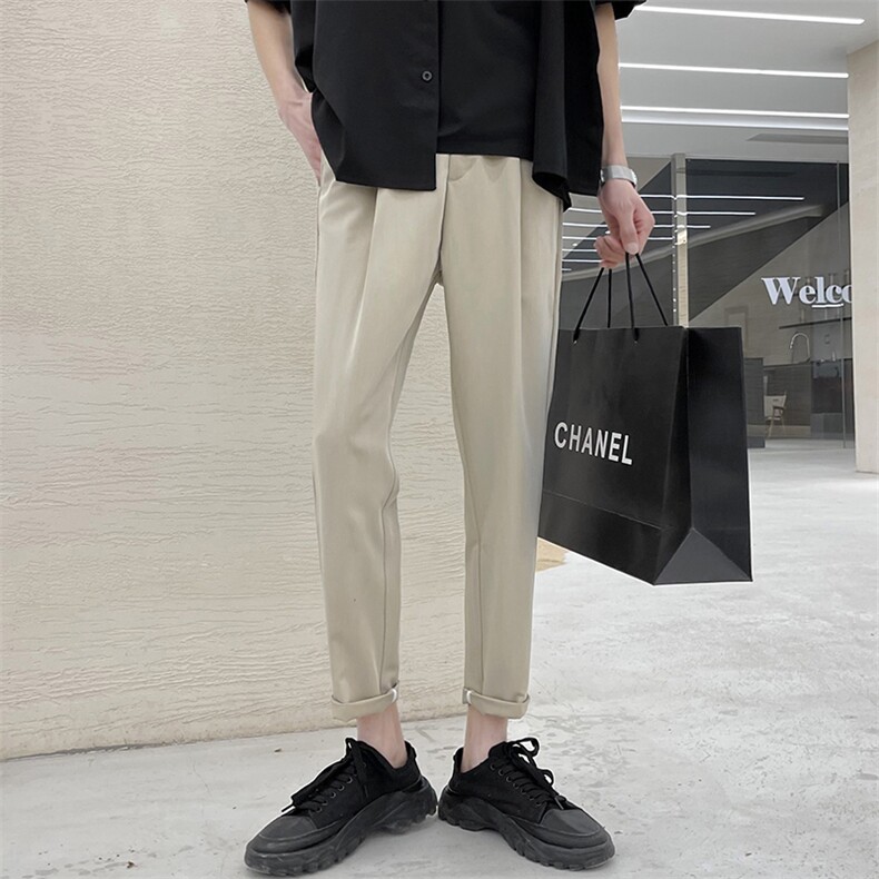 轻熟风夏季薄款宽松休闲裤垂感顺滑9分西裤男装1412-2/5078/P58，男装西裤，星座1412-2