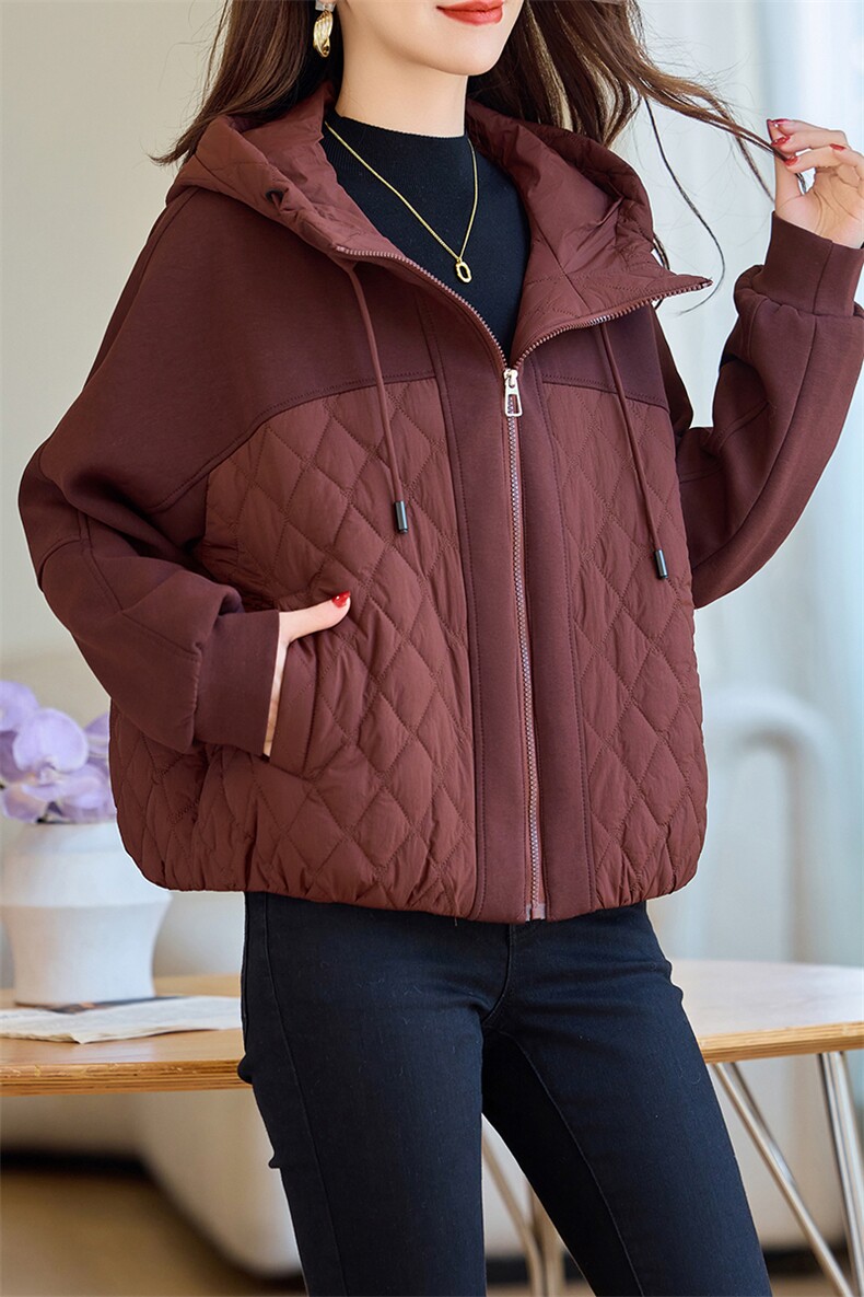 2024秋冬新款加棉加厚连帽外套棉衣,女装棉衣/棉服,余墨