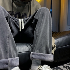 秋冬牛仔裤男直筒裤子加绒加厚休闲长裤A080-9291-常规P35加绒P45，男装牛仔裤，电商A080