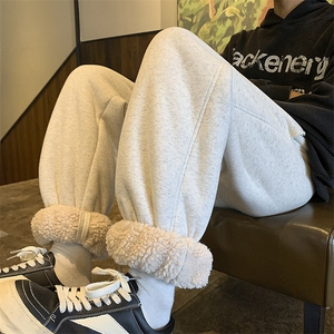 冬季羊羔绒加绒加厚束脚卫裤深度库存 XZ604-K101-P60控78图片