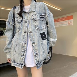 A423-P78 设计感小众牛仔外套春秋情侣穿搭棒球服图片