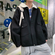 TP98N58毛呢羊羔毛棉服加绒加厚OVERSIZE韩版宽松上衣外套，男装棉衣，电商A170