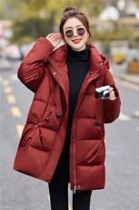 2025时尚潮流中长款服保暖显瘦冬季羽绒服，女装羽绒服，伊仟回