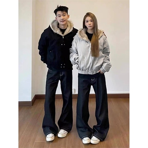 网图 美式座山雕加绒加厚棉服男女秋冬宽松休闲棉衣-A2347P120图片