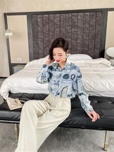 春装新款  水墨扎染 复古港味图片