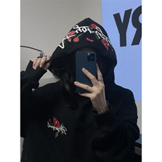 5222-P55好质量做工袖窿压线#原版全刺绣休闲连帽卫衣薄款，女装卫衣/绒衫，星座617A-2