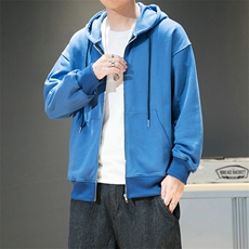 2021春秋季新款休闲男士连帽卫衣潮牌青少年帅气潮流开衫DF50T，男装卫衣，电商A102