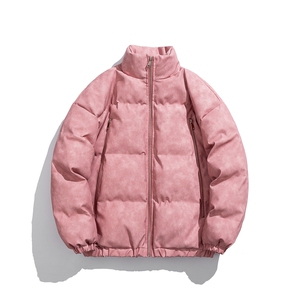 1PU皮复古做旧双侧金属拉链大码M-5XL加棉棉衣男MY77092P130控198图片