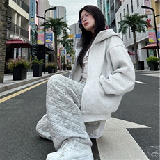 抖音得物高品质25秋冬美式高街宽松结构防风高领连帽卫衣外套W60，男装卫衣，电商A486