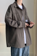 CS4005-P60秋季日系工装长袖衬衫纯棉男士大码宽松版外套M-5XL，男装衬衫，电商B280-1（原A049）