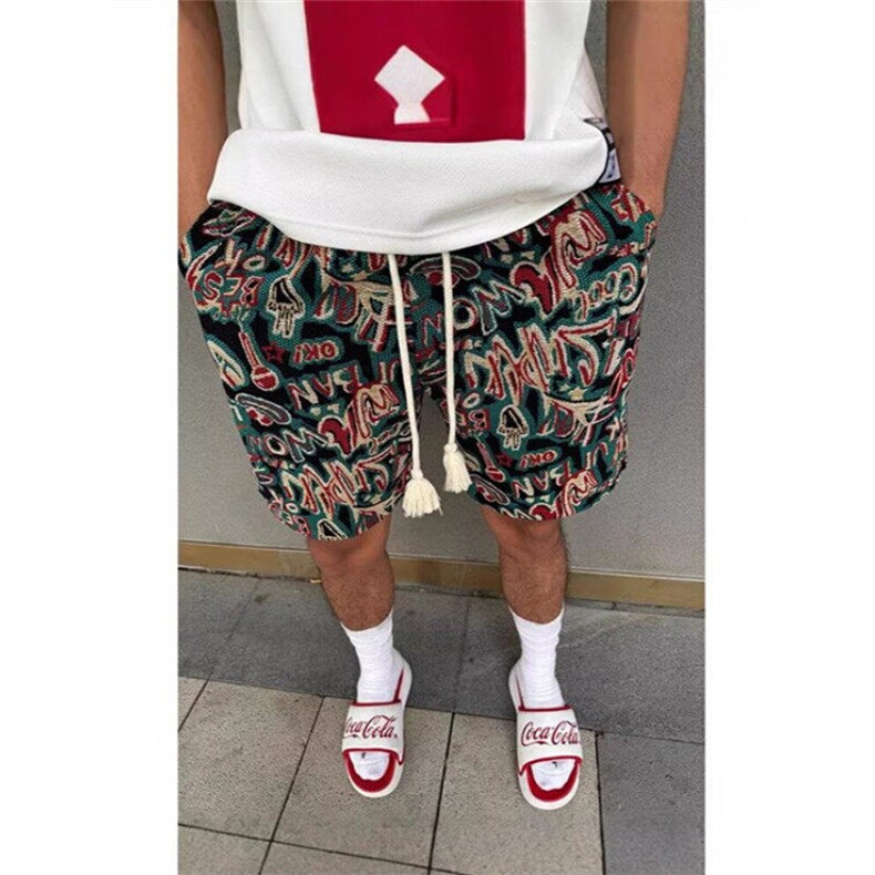 文艺新款百搭无品牌流行夏威夷度假风满印休闲五分短裤男KD32,男装牛仔裤,星座1116A（原606A-3）