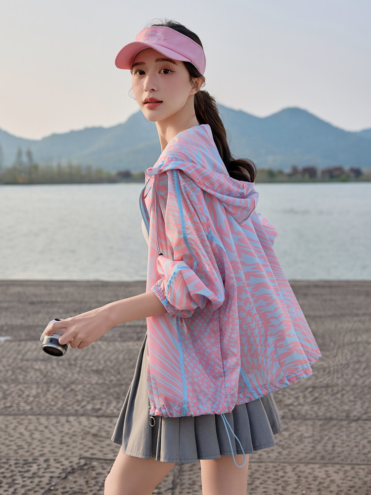 户外休闲宽松印花防晒衣女2025夏季新款洋气减龄超好看防晒服外套,女装防晒衣,悦祺