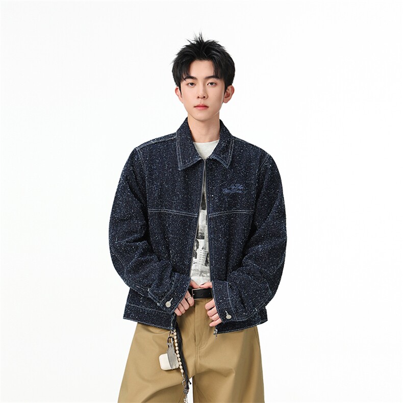 水洗牛仔外套男款春美式痞帅上衣服宽松休闲工装夹克JK1321-P90,男装工装外套,星座1103-3