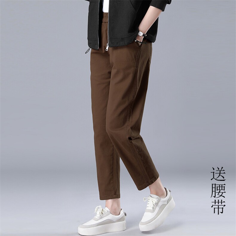 582款休闲弹力百搭裤子中腰加厚2024年秋季,女装休闲裤,秋牧寒烟