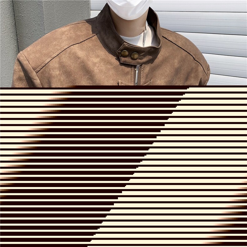 小众高街外套男生棕咖色飞行员夹克美式复古机车服皮衣W5880-P72,男装夹克,星座412-3