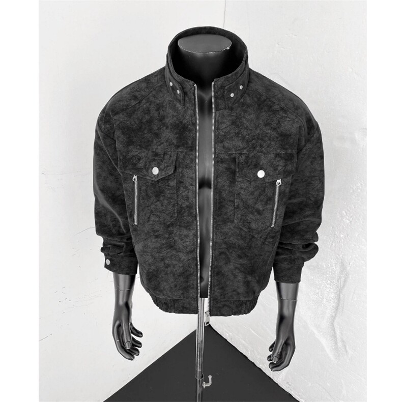 春季扎染PU皮衣皮夹克外套男6156-TP53(树脂双头，金属拉链两种）,男装夹克,星座207