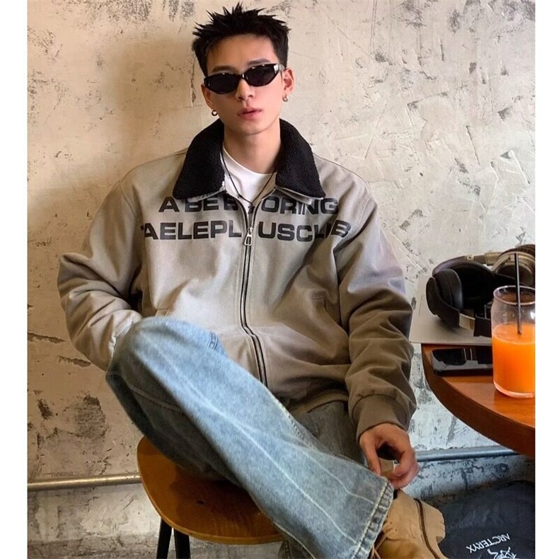 【有货】D8217-P123冬季美式复古羊羔绒工装棉服男潮牌百搭外套,男装夹克,星座603-2