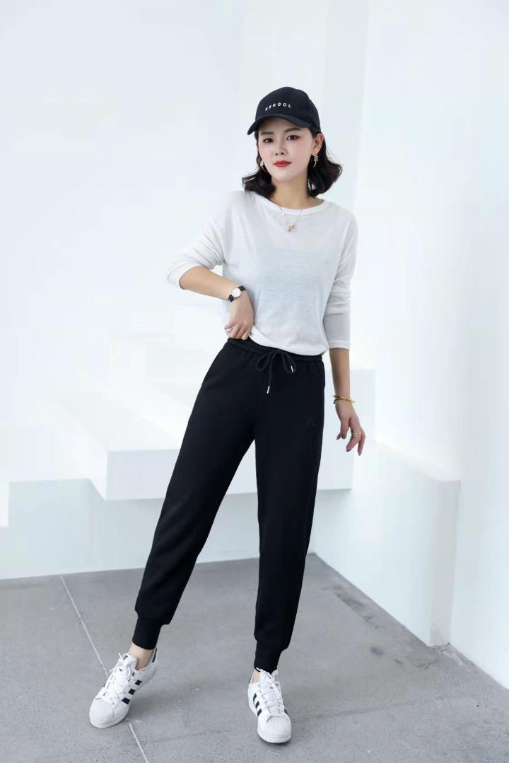 【现货】春装新款女裤休闲运动刺绣收口小脚裤,女装其它,冬进一族
