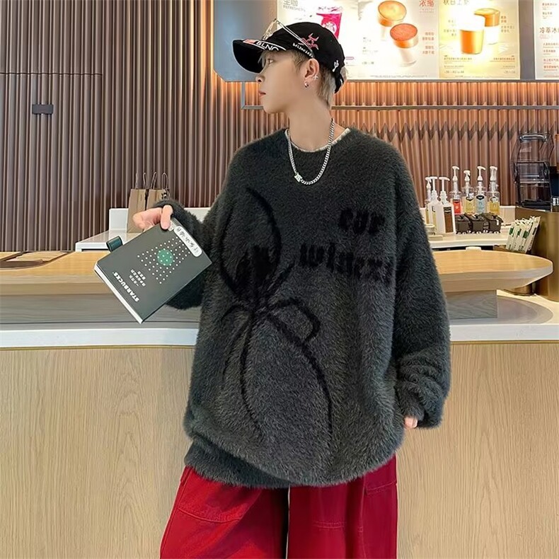 美式复古卫衣男春季设计感宽松圆领印花外套港风MZ5594-P65,男装卫衣,星座1109-3