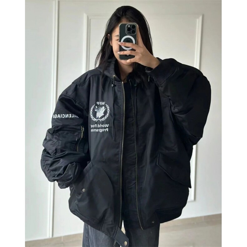 网络图现货！飞行员夹克棉服设计感小众高级连帽棉衣RMY99-P138图片