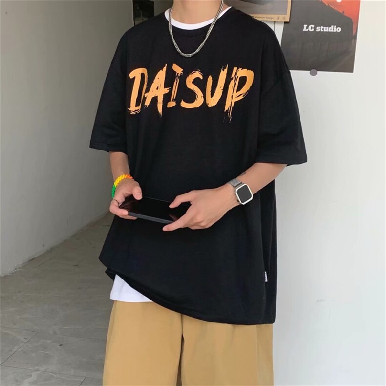 韩版夏季港风ins个性情侣宽松体恤印花五分袖T恤男衫T574-P20,男装T恤,星座512-2