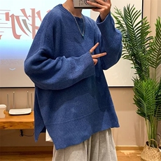 复古开叉毛衣男春秋季韩版情侣宽松ins日系慵懒风外套M871-P29，男装针织衫/毛衣，星座512-2