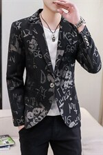 2023春季新款西装中年男士外套宽松潮流商务休闲简约印花男装西服,男装西服,电商B212（原钱塘6029）
