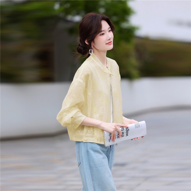 2026夏季新款时尚宽松百搭减龄轻薄外套,女装短外套,鑫源服饰
