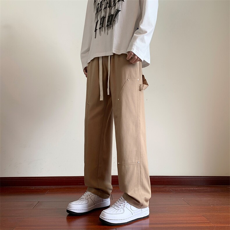 KP830P55美式潮流休闲裤男港风宽松直筒拖地裤束脚裤卫裤,男装休闲裤,星座1204-3