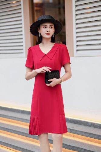 阳离子醋酸修身连衣裙，女装连衣裙，雪飞诗