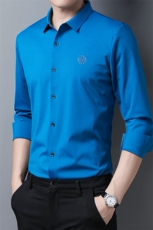 2023春季新款长袖商务polo衫中年男士翻领衬衫上衣XSL9116-P105，男装衬衫，电商B212（原钱塘6029）