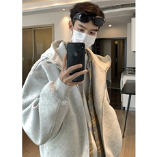 现货3加厚cleanfit美式休闲重磅480G短款开衫卫衣TTTB05-P98，男装卫衣，星座1315