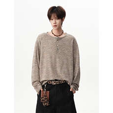 ins街头潮酷杂色感复古长袖T恤休闲oversize上衣HY901TP38控68，男装T恤，电商A102B