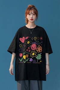 中性 夏季新款潮流印花情侣宽松百搭ins短袖T恤 T1048 P25控38图片