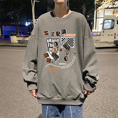 S6282-P28秋季圆领卫衣男大码韩版宽松长袖外套，男装卫衣，电商A040