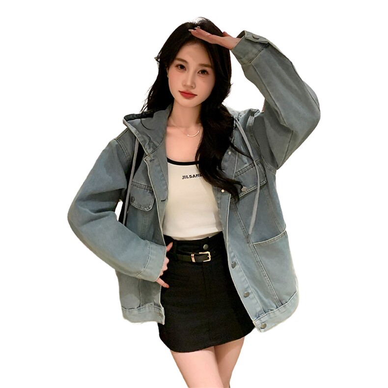 【现货】基础款连帽牛仔外套2C272-C25-P145-K198,女装短外套,2C272