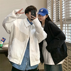1秋季潮复古褶皱高级感哈灵顿情侣女大码M-5XL夹克男JK8742P75，男装夹克，星座226-2