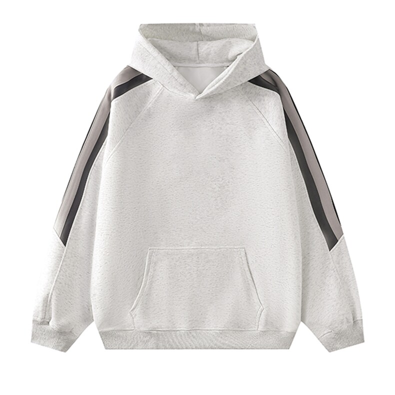 抖音得物 二开 25秋冬美式全棉拼接织带撞色连帽卫衣外套FM18图片