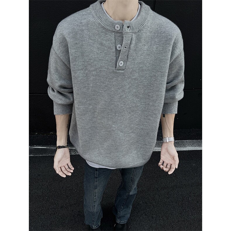 男士亨利领纽扣针织毛衣男A367M2465A特P35升级版M2465特P40，男装针织衫/毛衣，电商A367