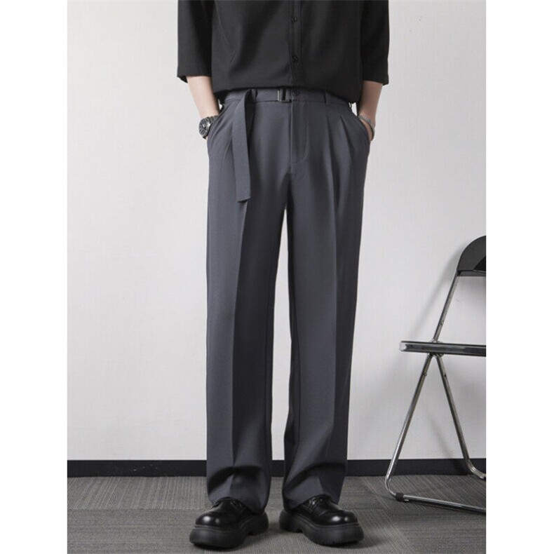 休闲裤男直筒宽松美式高街裤子阔腿长裤高级垂感西装裤VS100，男装西服套装，星座1116A-2（原606A-1）