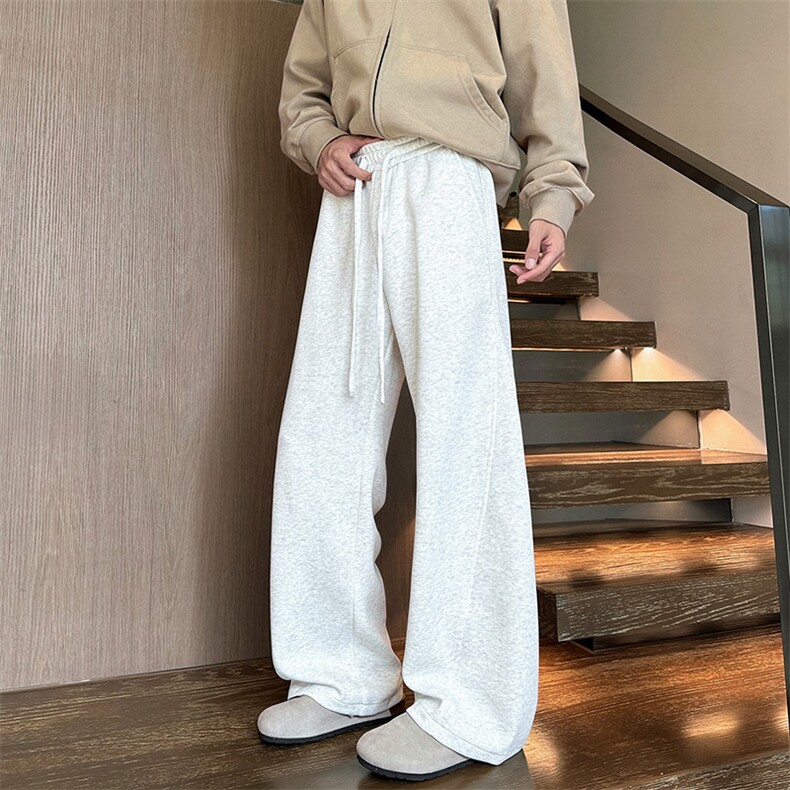 美式斜切弯刀卫裤直筒垂感阔腿裤运动休闲裤K8670-特P23无差价，男装休闲裤，电商A007